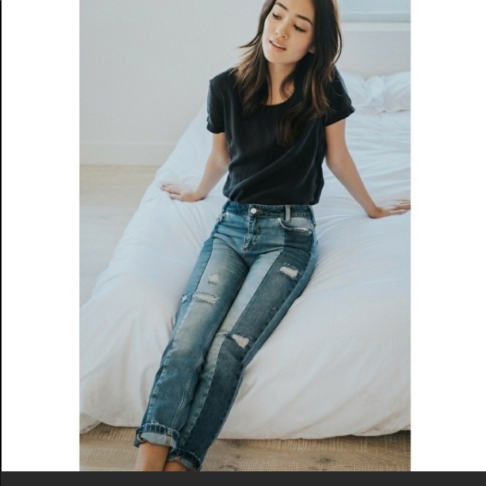 Free People | The Skinny Patchwork Jeans